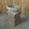Product image 1 of the product “Balinese Set Stand with pot, made of cement, Total Height 60cm. The Pot has a Dia. of about 40cm with a height of 16cm. The stand has a width of 35 cm and a height of 45cm ”